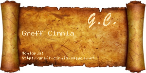 Greff Cinnia névjegykártya